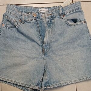 Zara Blue Jean Shorts Relaxed Fit